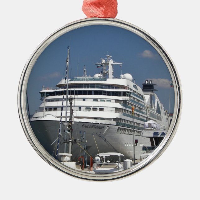 Cruise Ship Seabourn Odyssey Metal Tree Decoration (Front)