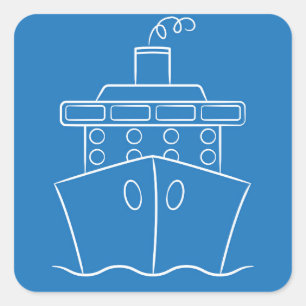 Cruise ship square sticker