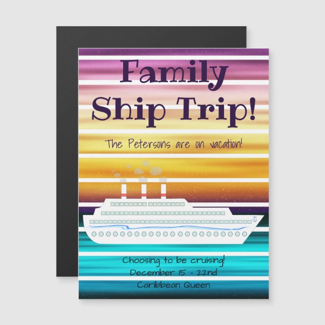 Cruise Ship Sunset Door Magnet (Front/Back)