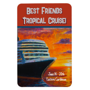 Cruise Ship Sunset Stateroom Door  Magnet