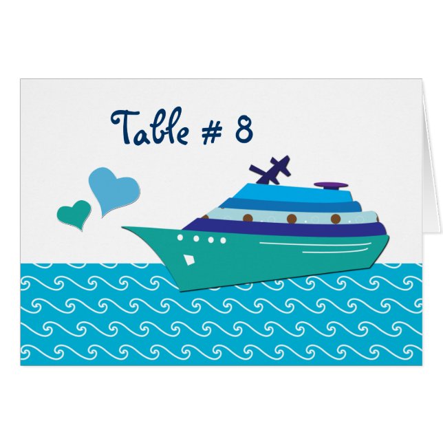 Cruise Ship Table Seating Cards (Front Horizontal)