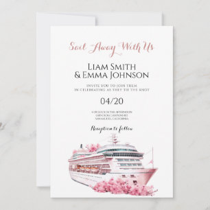 Cruise Ship Tropical Travel Wedding Invitation