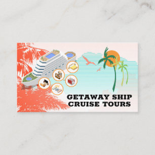 Cruise Ship   Tropical Trees Business Card