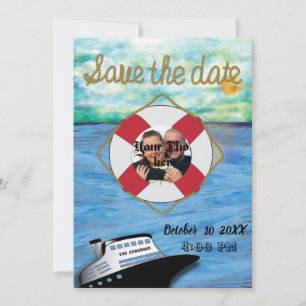 Cruise Ship Watercolor W/ Pic Save The Date