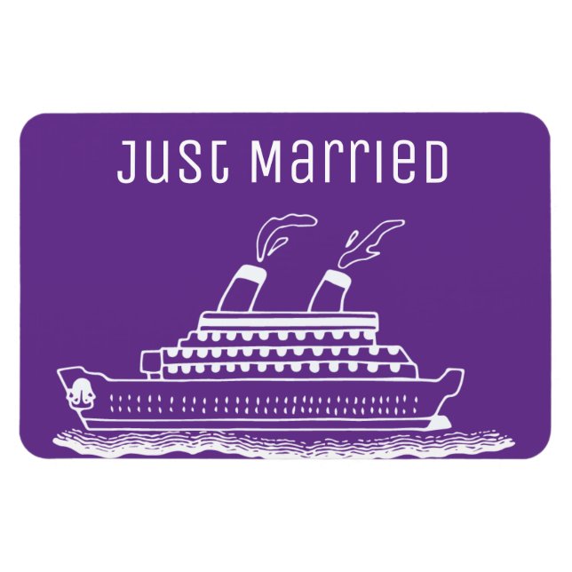 Cruise Ship Wedding Just Married Cabin Marker Magnet (Horizontal)