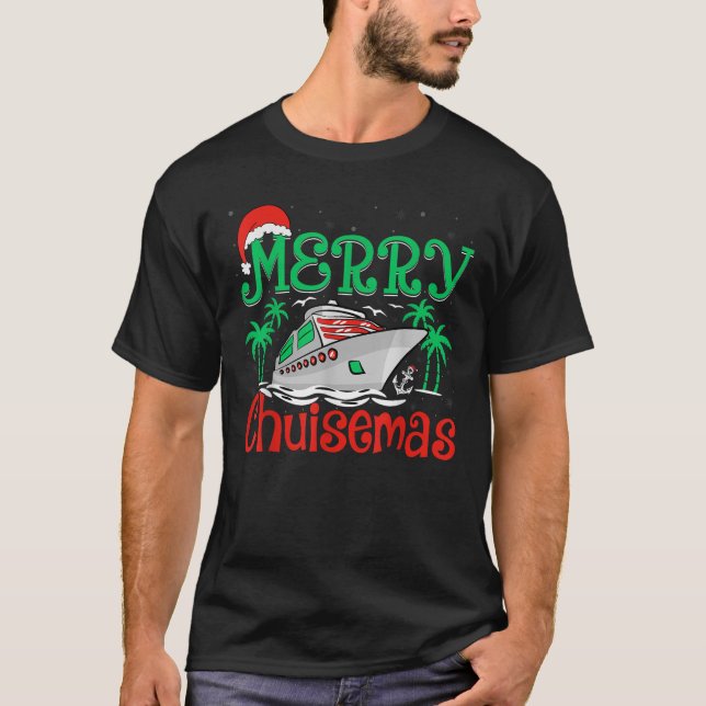 Cruise Ship Xmas Holiday Christmas Vacation Merry  T-Shirt (Front)