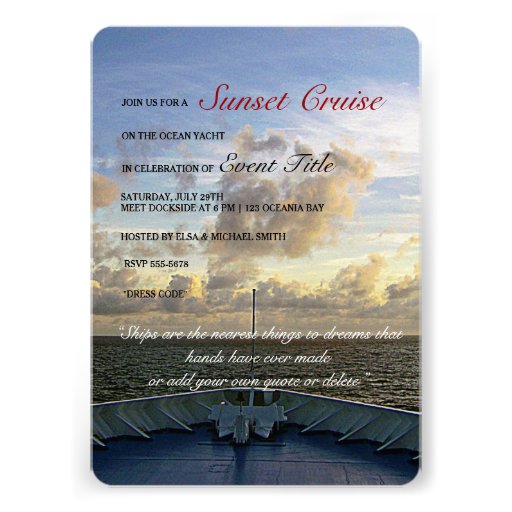 Sunset Cruise Invitations 3