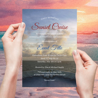 © Cruise Ship Yacht Boat Sunset Party  Invitation