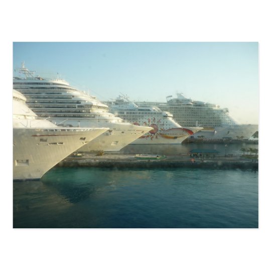 Cruise Ships at Sunrise Postcard