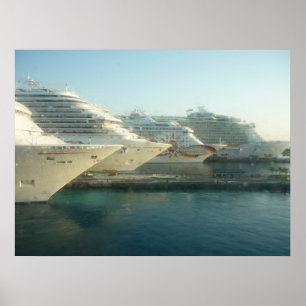 Cruise Ships at Sunrise Poster