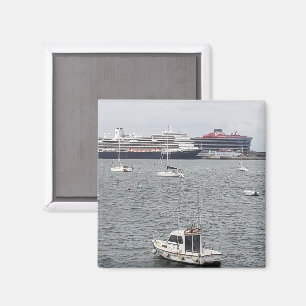Cruise Ships In Bilbao Port, Spain   Fridge Magnet