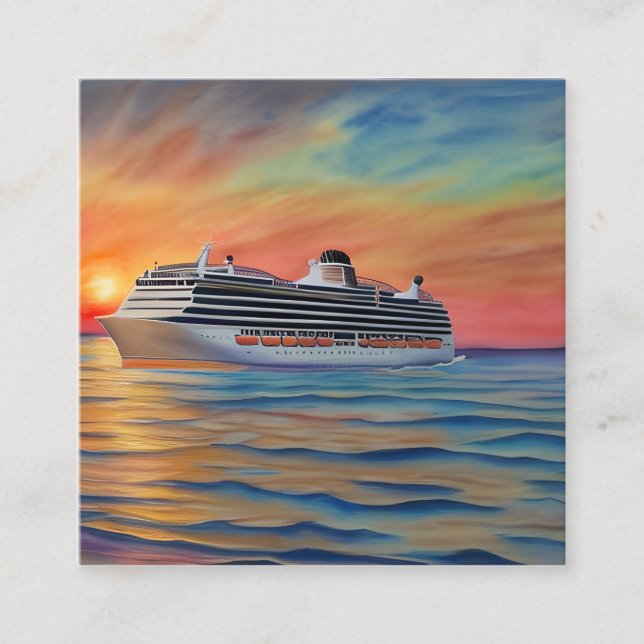 Cruise Ships Offer a Luxurious and Exciting Way to Square Business Card (Front)