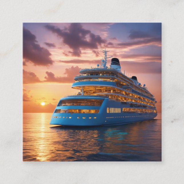 Cruise ships offer a luxurious Envelope Liner Square Business Card (Front)