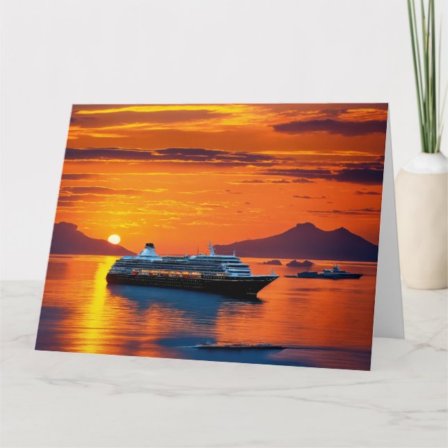 Cruise ships offer a luxurious Envelope Liner Thank You Card (Front)