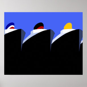 Cruise Ships Vintage Poster Ocean Liner