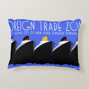 Cruise Ships Vintage Poster Ocean Liner Decorative Cushion