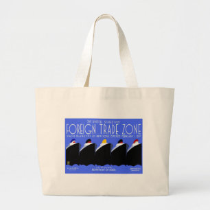 Cruise Ships Vintage Poster Ocean Liner Large Tote Bag