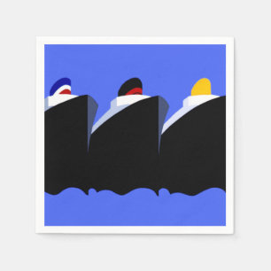 Cruise Ships Vintage Poster Ocean Liner Napkin