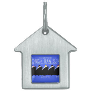 Cruise Ships Vintage Poster Ocean Liner Pet ID Tag