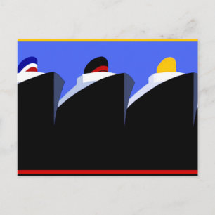 Cruise Ships Vintage Poster Ocean Liner Postcard