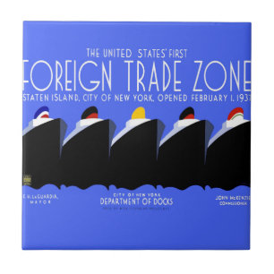 Cruise Ships Vintage Poster Ocean Liner Tile