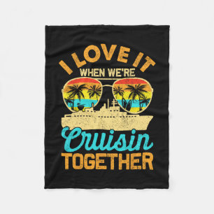 Cruise Shirt Ship Vacation Couples Friends Girls-t Fleece Blanket