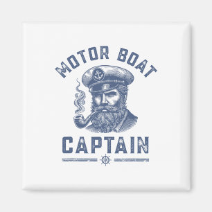 Cruise Shirts For Men Motor Boat Captain Black  Magnet