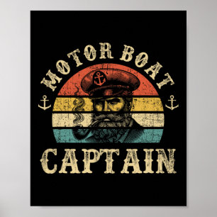 Cruise Shirts For Men Motor Boat Captain Poster