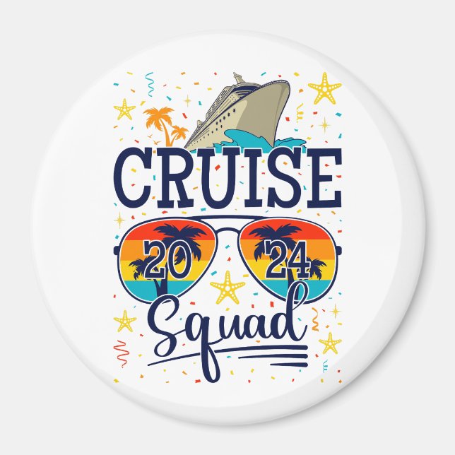 Cruise Squad 2024 Cruising Vacation Circle Magnet (Front)
