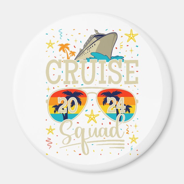 Cruise Squad 2024 Cruising Vacation Circle Magnet (Front)