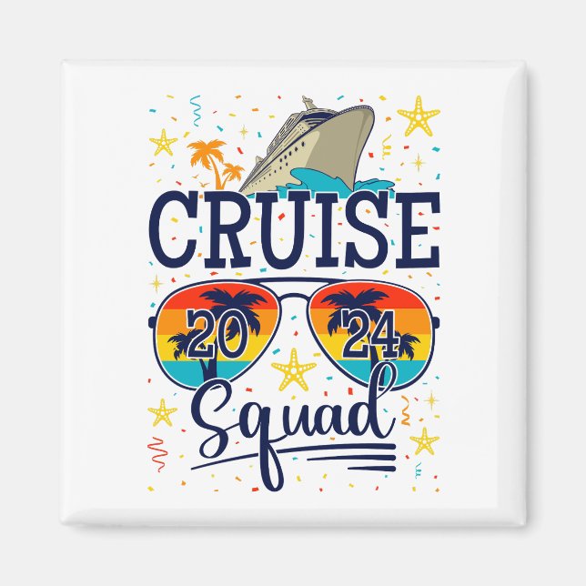 Cruise Squad 2024 Cruising Vacation Square Magnet (Front)