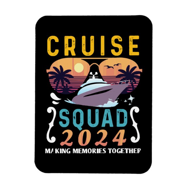 Cruise Squad 2024 Family Vacation Matching Group Magnet (Vertical)