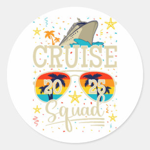 Cruise Squad 2025 Cruising Vacation Classic Round Sticker