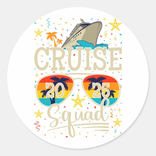 Cruise Squad 2025 Cruising Vacation Classic Round Sticker (Front)