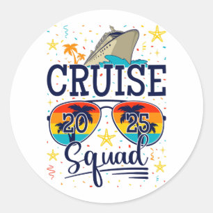 Cruise Squad 2025 Cruising Vacation Classic Round Sticker
