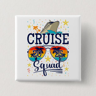 Cruise Squad 2025 Cruising Vacation Square 15 Cm Square Badge