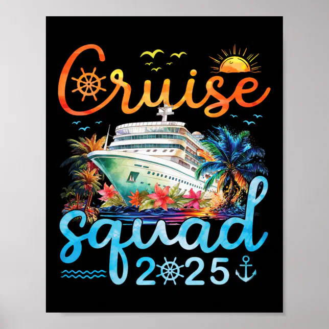 Cruise Squad 2025 Family Group Matching Cruising V Poster | Zazzle