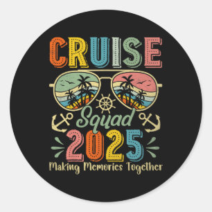 Cruise Squad 2025 Family Group Matching Summer Vac Classic Round Sticker