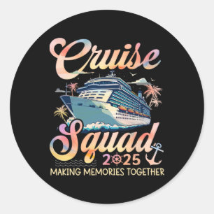 Cruise Squad 2025 Family Group Matching Summer Vac Classic Round Sticker