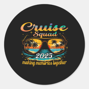 Cruise Squad 2025 Family Group Matching Summer Vac Classic Round Sticker