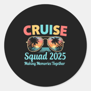 Cruise Squad 2025 Family Vacation Trip Summer Memo Classic Round Sticker