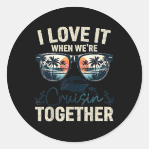 Cruise Squad 2025 Outfits Friends Family Couples M Classic Round Sticker