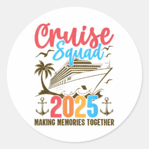 Cruise Squad 2025 Summer Vacation Family Group Mat Classic Round Sticker