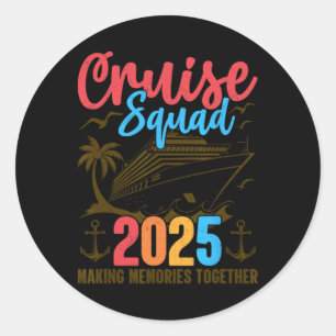 Cruise Squad 2025 Summer Vacation Family Group Mat Classic Round Sticker