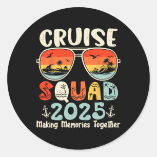 Cruise Squad 2025 Summer Vacation Matching Family Classic Round Sticker