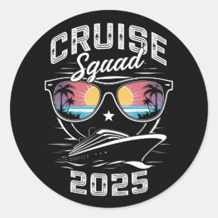 Cruise Squad 2025 Summer Vacation Matching Family  Classic Round Sticker
