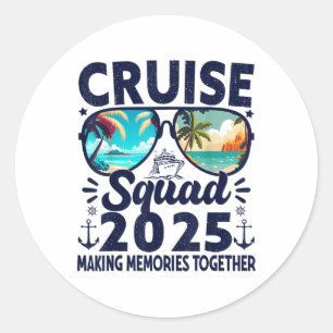 Cruise Squad 2025 Summer Vacation Trip Group Match Classic Round Sticker