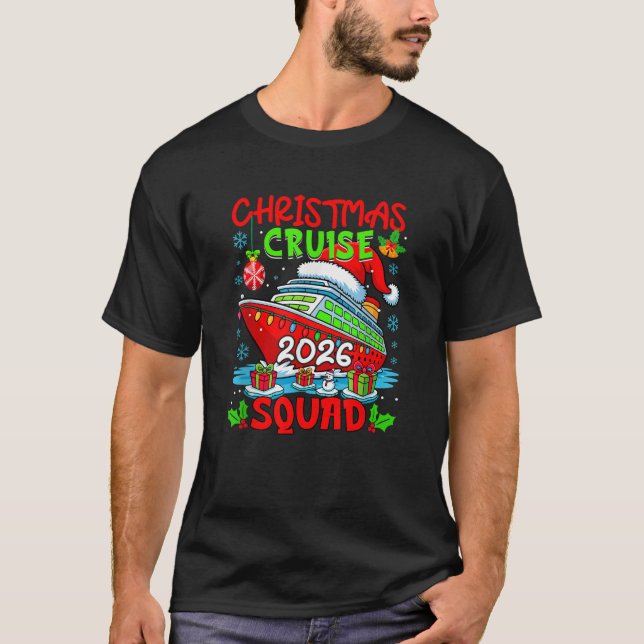 Cruise Squad 2026 Christmas Santa Cruise Ship Colo T-Shirt (Front)
