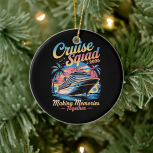 Cruise Squad 2026 Family Cruise Matching Summer Ceramic Tree Decoration