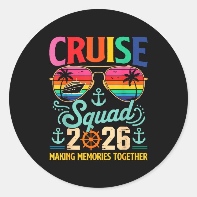 Cruise Squad 2026 Family Group Matching Summer Vac Classic Round Sticker (Front)